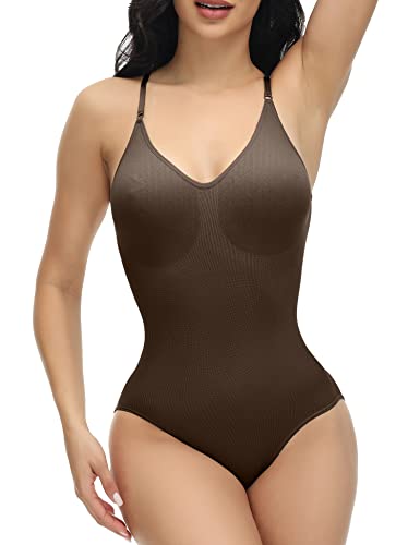 HANERDUN Damen Shapewear Bodysuit Verstellbarer Schultergurt Bauchweg Figurenformend Unterwäsche Korsett Taillenformer Bodyshaper Abnehmen von HANERDUN