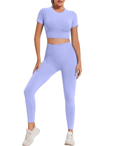 HANERDUN Damen Sportanzüge 2 Stücke Nahtlose Outfit Traingsanzug Jogginganzug Tiefem V und Leggings Bekleidungssets Yoga Outfit Freizeitanzug Sportswear HANERDUN Damen Sportanzüge 2 Stücke Nahtlose Outfit Traingsanzug Jogginganzug Tiefem V und Leggings Bekleidungssets Yoga Outfit Freizeitanzug Sportswear von HANERDUN