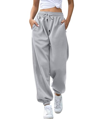 HANERDUN Damen Sporthose Wärme Jogginghose Lässige Loose für Herbst und Winter mit Taschen Gummibund Sweathose Bequeme Freizeithose Fitness Loungewear von HANERDUN