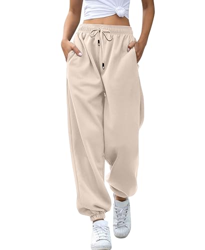 HANERDUN Damen Sporthose Wärme Jogginghose Lässige Loose für Herbst und Winter mit Taschen Gummibund Sweathose Bequeme Freizeithose Fitness Loungewear von HANERDUN