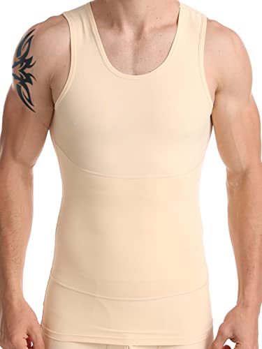 HANERDUN Kompressionsunterwäsche Tank Top Herren | Bauchweg Body Shaper Figurformendes Unterhemd für Männer | Sport Fitness Bodyshaper von HANERDUN