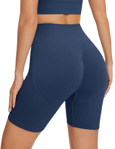 HANERDUN Radlerhose Damen Kurze Hotpants Sporthose High Waist Butt Lift Booty Scrunch Gym Sport Shorts Blickdichte Nahtlose Workout Kurz Yoga Leggings von HANERDUN