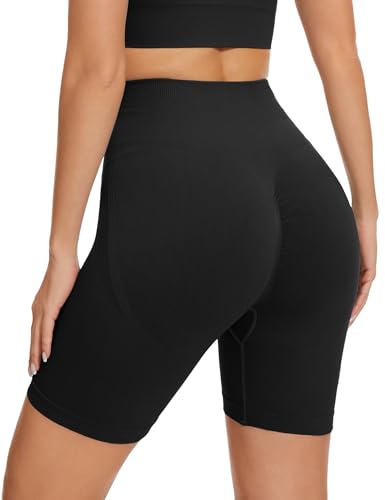 HANERDUN Radlerhose Damen Kurze Hotpants Sporthose High Waist Butt Lift Booty Scrunch Gym Sport Shorts Blickdichte Nahtlose Workout Kurz Yoga Leggings von HANERDUN