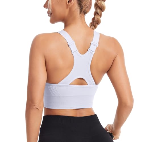 HANERDUN Sport BH Starker Halt Damen Verstellbar Träger Yoga Bra mit Gepolstert Nahtlose Ohne Bügel Breiten Trägern Racerback für Fitness Lauf Joggen von HANERDUN