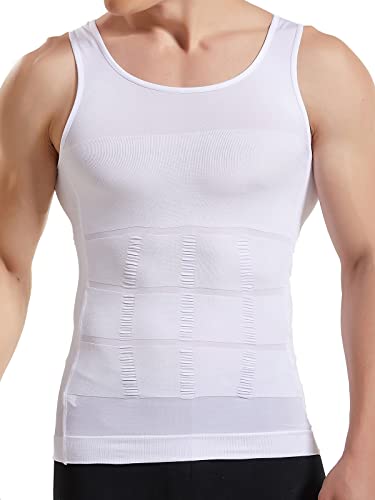 HANERDUN Kompressionsunterwäsche | Herren Tanktop | figurformendes Unterhemd für Männer | Sport Fitness | T-shirt Bodyshaper Bauchweg von HANERDUN