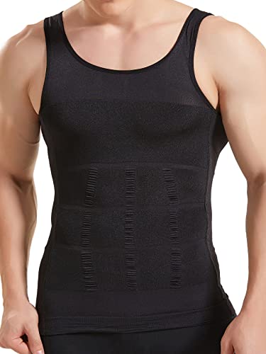 HANERDUN Kompressionsunterwäsche | Herren Tanktop | figurformendes Unterhemd für Männer | Sport Fitness | T-shirt Bodyshaper Bauchweg von HANERDUN