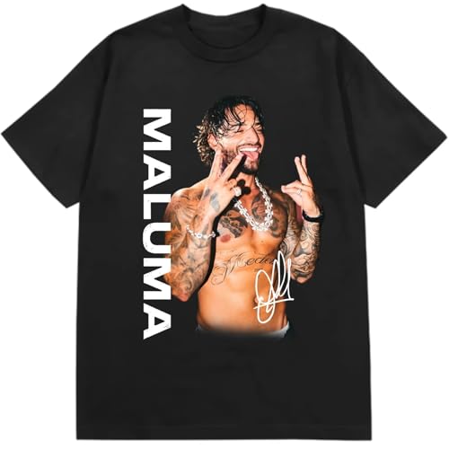 HANGCHANG Maluma-Signature Unisex All K924 - Schwarz, M, Kurzarm, T-Shirt, Sport, Erwachsene Männer, Buchstabenmuster-Design von HANGCHANG