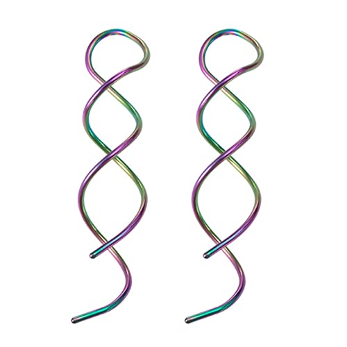 HANGELI Spiraleinfädler Ohrring Edelstahl baumeln Ohrring handgefertigt gedreht linear gebogen baumelnd minimalistisch Ohrring Uni HANGELI Spiraleinfädler Ohrring Edelstahl baumeln Ohrring handgefertigt gedreht linear gebogen baumelnd minimalistisch Ohrring Uni von HANGELI
