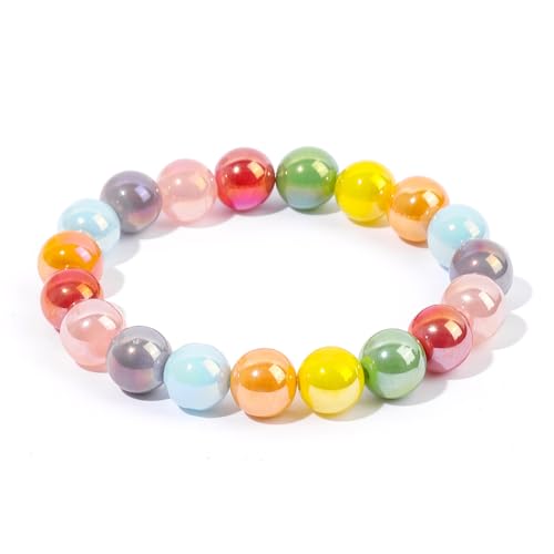 HANGINTHERE Buntes Stretch-Armband mit Kristallperlen für Damen, 17,8 cm, 10 mm, 22,7 g HANGINTHERE Buntes Stretch-Armband mit Kristallperlen für Damen, 17,8 cm, 10 mm, 22,7 g von HANGINTHERE