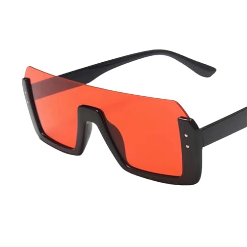 HANGWWZQ Sonnenbrille Sonnenbrille Für Männer Und Frauen Mode Große Rahmen Integrierte Brille-Rot von HANGWWZQ