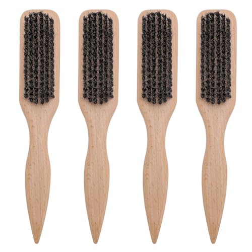 4pcs Bartbürste Ergonomische Holzgriff Friseurhop Haar -Sweep -Schnurrbart Pinsel für Männer pflegen von HANHEFLY