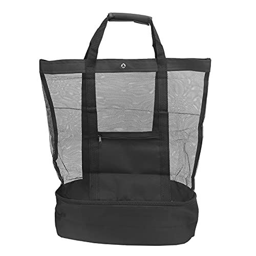 Camping Beach Mesh Tote Bag Kühler Multifunktionaler Organizer Idealer Outdoor -Aktivitäten Leichter Stabiler wasserdicht (Schwarz) von HANHEFLY