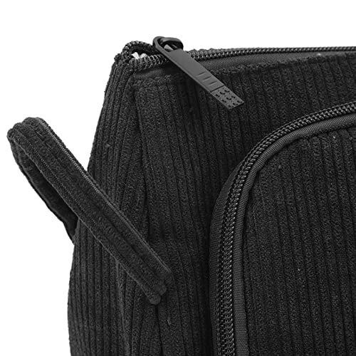 Kosmetiktasche Cord -Cord -Kapazität Handheld Tragbares Multi -funktionaler Make -up -Beutel Frauen Mädchen Reisen Urlaub Urlaub (Schwarz) von HANHEFLY
