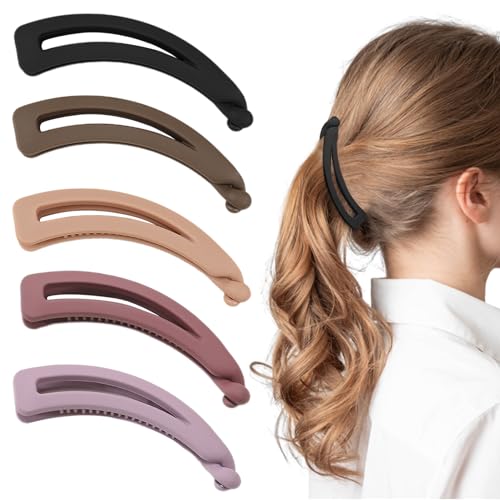 Bananen Haarspangen 5 Stück, Banana Hair Clip Bananenspange Haare Haarspangen Damen Dickes Haar Haarspange Für Feines Haar Haarklammer Groß Rutschfeste Pferdeschwanz Halter Clip für Damen Mädchen von HANIUTTY