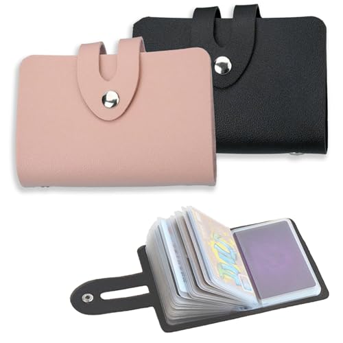 HANIUTTY Kartenetui 2 Stück, 24 Kartenfächern Kreditkartenhülle Karten Portemonnaie Card Holder Wallet Karten Geldbeutel Damen Cardholder Herren Kartenetui Karten Portemonnaie Damen von HANIUTTY