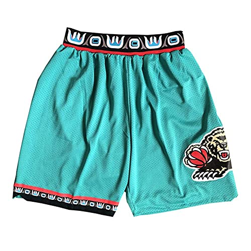 HANJIAJKL Herren Retro Basketball Shorts Memphis Grizzlies Basketballuniform Shorts Basketball Anzug,Grün,M von HANJIAJKL