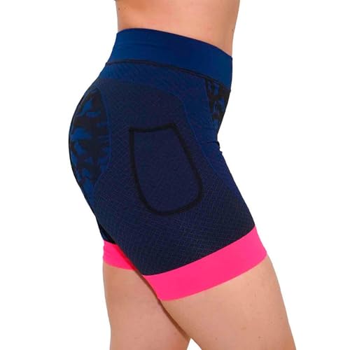 HANKER Kurze Kompressions-Leggings für Damen, für Sport, nahtloses Gewebe und Röhrenbund, ideal für Laufen, Trail und Fitness, Marineblau, M HANKER Kurze Kompressions-Leggings für Damen, für Sport, nahtloses Gewebe und Röhrenbund, ideal für Laufen, Trail und Fitness, Marineblau, M von HANKER