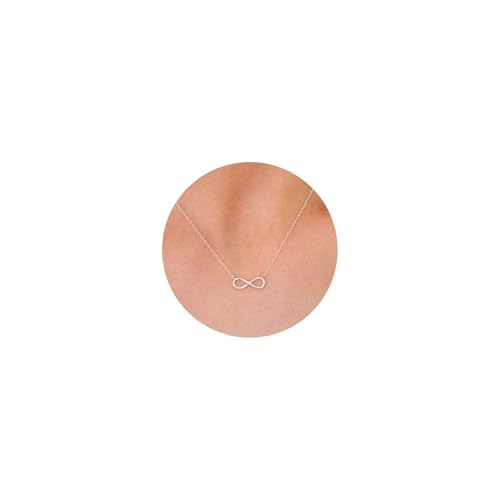 HANLI Kette Silber 925 Damen - Zarte Unendlichkeit Anhänger Kette mit für Frauen Mädchen Wasserfeste Hautverträglich Schmuck von HANLI