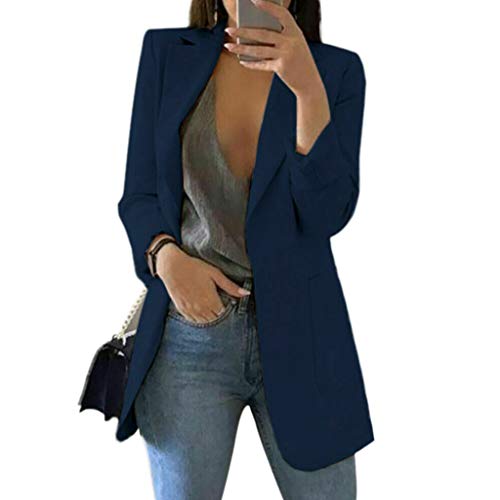 HANMAX Damen Herbst Winter Jacke Outwear Parka Cardigan Schlank Mantel Frauen Elegant Solid Langram Revers Wollmantel Trenchcoat von HANMAX