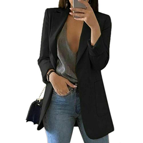 HANMAX Damen Herbst Winter Jacke Outwear Parka Cardigan Schlank Mantel Frauen Elegant Solid Langram Revers Wollmantel Trenchcoat von HANMAX