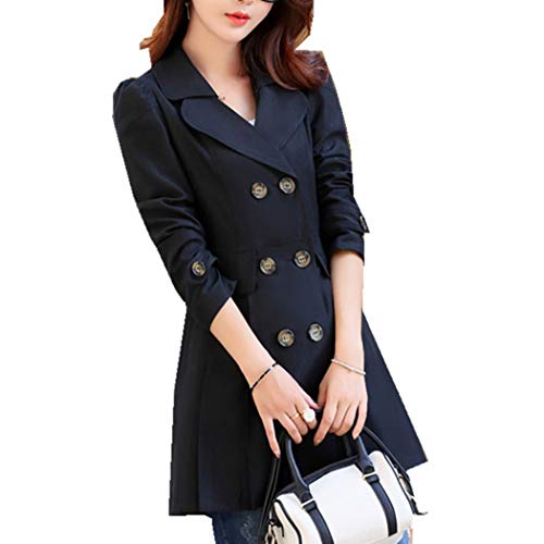 HANMAX Damen Klassischer Trenchcoat Mantel Übergangs Jacke Doppelten Breasted Trenchcoat von HANMAX