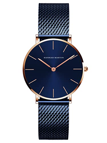 HANNAH MARTIN Damen Uhren Analog Quarz Edelstahl Wasserdicht Mesh Ultradünne HANNAH MARTIN Damen Uhren Analog Quarz Edelstahl Wasserdicht Mesh Ultradünne von HANNAH MARTIN