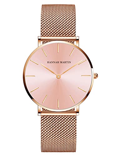 HANNAH MARTIN Damen Uhren Analog Quarz Edelstahl Wasserdicht Mesh Ultradünne HANNAH MARTIN Damen Uhren Analog Quarz Edelstahl Wasserdicht Mesh Ultradünne von HANNAH MARTIN