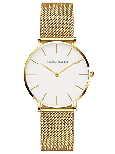 HANNAH MARTIN Damen Uhren Analog Quarz Edelstahl Wasserdicht Mesh Ultradünne HANNAH MARTIN Damen Uhren Analog Quarz Edelstahl Wasserdicht Mesh Ultradünne von HANNAH MARTIN