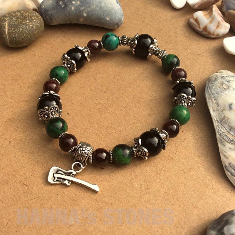 Handgefertigtes Armband Mit Edelsteinen, Musik Geschenk, Granat Stein, Gitarrist Stein Perlen, Kreativität Handgefertigtes Armband Mit Edelsteinen, Musik Geschenk, Granat Stein, Gitarrist Stein Perlen, Kreativität von HANNAsSTONES