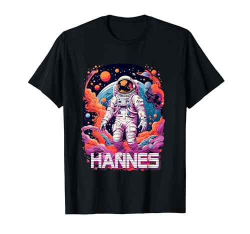 HANNES - Schöner Jungen Name mit coolem Astronauten T-Shirt HANNES - Schöner Jungen Name mit coolem Astronauten T-Shirt von HANNES Sohn Enkel Geburtstag Geschenkideen