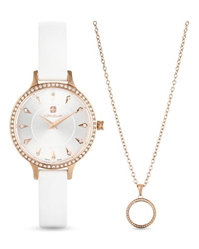HANOWA Damen Analog Quarz Uhr mit Leder Armband 16-8009.09.001SET von Hanowa