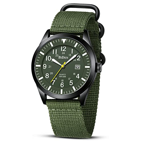 HANPOSH Herren Uhr Militär Uhr Armbanduhr Herren 12/24 Stunden Tactical Armee Uhren 3ATM Wasserdicht Uhren Männer Outdoor Sport Quarzuhr mit Datum von HANPOSH