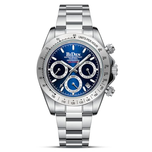 HANPOSH Herren Uhr Uhren Herren Chronographen Edelstahl Wasserdicht Armbanduhr Quarz Uhren mit Datum Business Uhr für Männer von HANPOSH