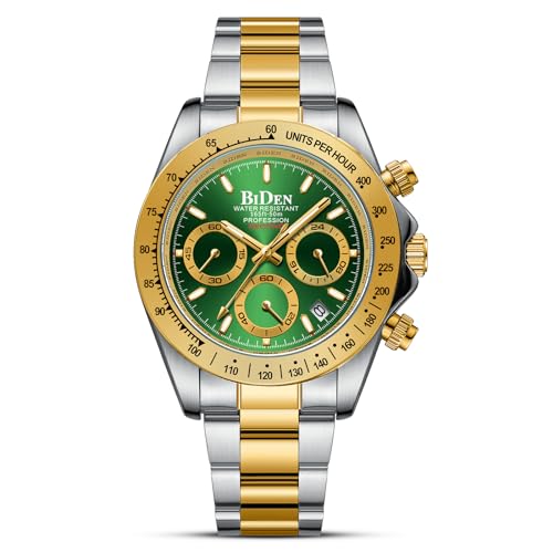 HANPOSH Herren Uhr Uhren Herren Chronographen Edelstahl Wasserdicht Armbanduhr Quarz Uhren mit Datum Business Uhr für Männer von HANPOSH