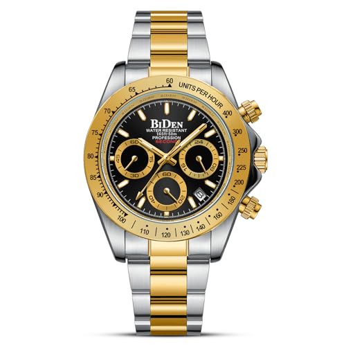 HANPOSH Herren Uhr Uhren Herren Chronographen Edelstahl Wasserdicht Armbanduhr Quarz Uhren mit Datum Business Uhr für Männer von HANPOSH