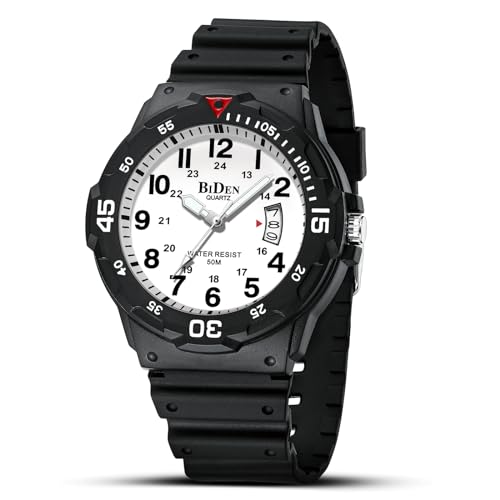 HANPOSH Herren Uhr Uhren Herren Männer Analog Quarzuhr 30M wasserdichte Armbanduhren mit Datum Casual Designer Uhr für Männer Silikon Armband von HANPOSH