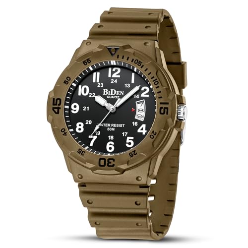 HANPOSH Herren Uhr Uhren Herren Analog Quarzuhr 30M wasserdichte Armbanduhren mit Datum Casual Designer Uhr für Männer Silikon Armband von HANPOSH