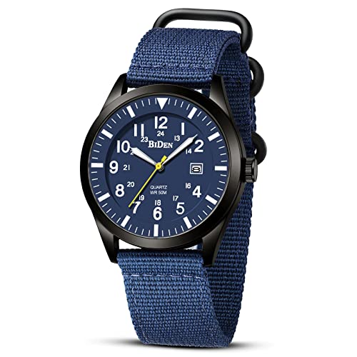 HANPOSH Herren Uhr Uhren Herren Militär Armbanduhr 12/24 Stunden Tactical Armee 3ATM Wasserdicht Uhren Männer Outdoor Sport Quarzuhr mit Datum von HANPOSH