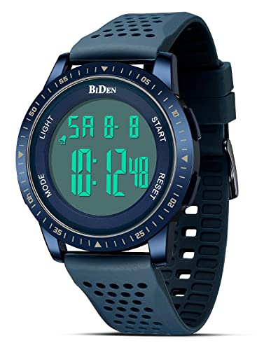 HANPOSH Uhren Herren Digital Herren Uhr 3 ATM Wasserdicht Sport Armbanduhr mit Wecker, Stoppuhr, Countdown, Duale Zeitzone, Kalender von HANPOSH