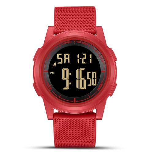 HANPOSH Uhren Herren Digital Herrenuhr 3ATM Wasserdicht Armbanduhr Herren Digitaluhr mit Wecker, Stoppuhr, Kalender von HANPOSH