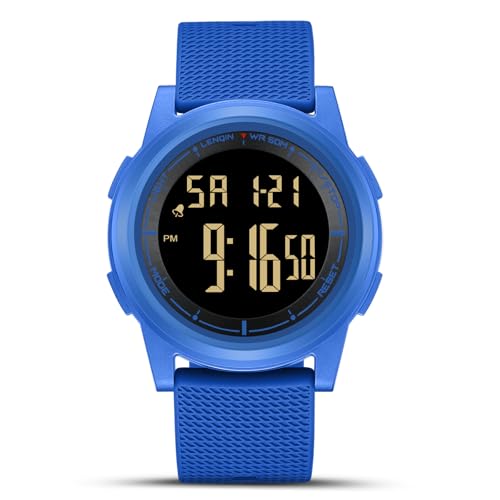 HANPOSH Uhren Herren Digital Herrenuhr 3ATM Wasserdicht Armbanduhr Herren Digitaluhr mit Wecker, Stoppuhr, Kalender von HANPOSH