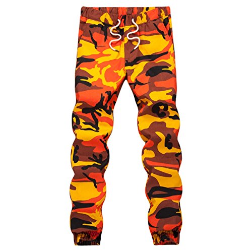 HANQIU Herren Jogginghose Camouflage Slim Fit - mehrfarbig - Klein von HANQIU