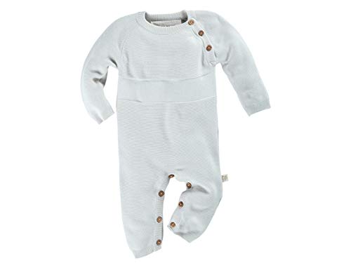 HANS NATUR Bio Baby Strickoverall 100% Bio-Baumwolle (kbA) GOTS zertifiziert, Hellblau Melange, 50/56 von HANS NATUR