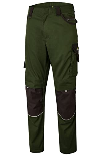 Hans Schäfer Workwear HSW Professional – Lange Arbeitshose für Herren – Modische und leichte Bundhose mit Knietaschen – Strapazierbar und qualitativ – Oliv, 48 von Hans Schäfer Workwear