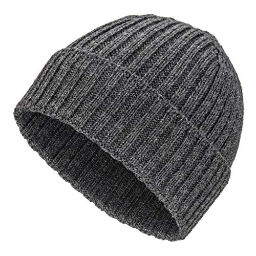 Weiche Damen & Herren Alpaka Mütze aus 100% Alpaka Wolle in 10 Farben - Hochwertige Winter Strickmütze/Beanie Wollmütze von HansaFarm, Dunkelgrau - NFA12, Einheitsgröße von HANSA-FARM