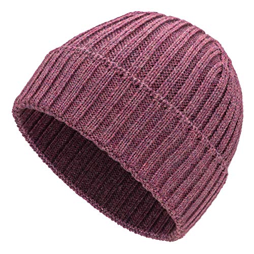 HANSA-FARM | Weiche Damen & Herren Alpaka Mütze aus 100% Alpaka Wolle in +14 Farben - Hochwertige Winter Strickmütze/Beanie Wollmütze - Beere Heather (Rot-Lila) von HANSA-FARM