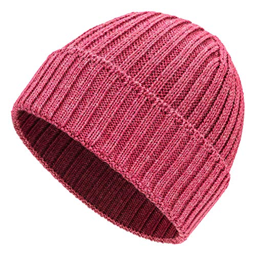 HANSA-FARM | Weiche Damen & Herren Alpaka Mütze aus 100% Alpaka Wolle in +14 Farben - Hochwertige Winter Strickmütze/Beanie Wollmütze - Himbeersahne Heather (Rosa/Pink) von HANSA-FARM