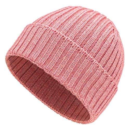 HANSA-FARM | Weiche Damen & Herren Alpaka Mütze aus 100% Alpaka Wolle in +14 Farben - Hochwertige Winter Strickmütze/Beanie Wollmütze - Perlrosa Heather (Rosa) von HANSA-FARM