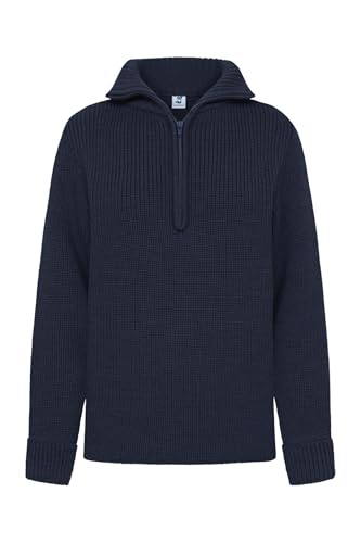HANSEHELD Damen Troyer Merino Blau GOTS Organic 42 | Strick-Pullover | 100% Schurwolle | Weich | Nachhaltig kbT | Strickpullover| Wollpullover | Made in Germany von HANSEHELD