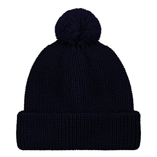 HANSEHELD Pudelmütze Marine Blau Bommelmütze | Wollmütze | 100% Wolle | Bommel | Made in Germany | Dunkellau Navy Marine von HANSEHELD